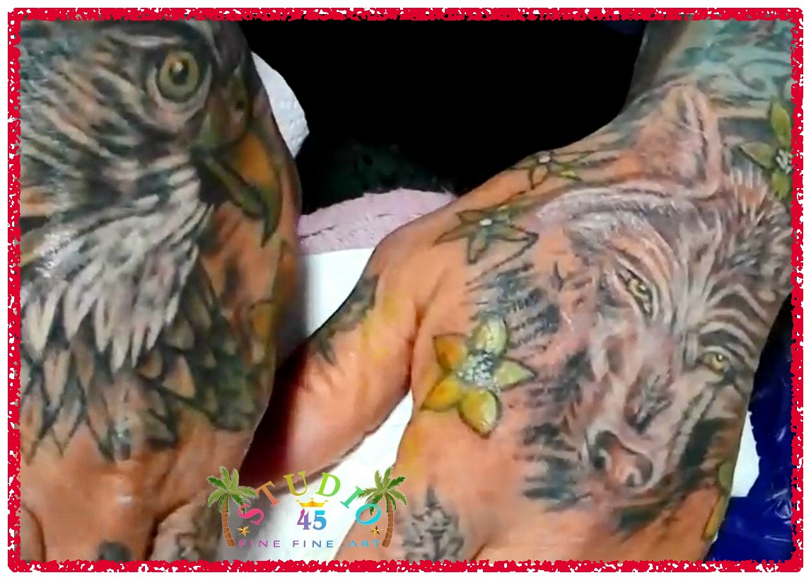 Adler & Wolf auf Hand Tattoo Recklinghausen STUDIO 45